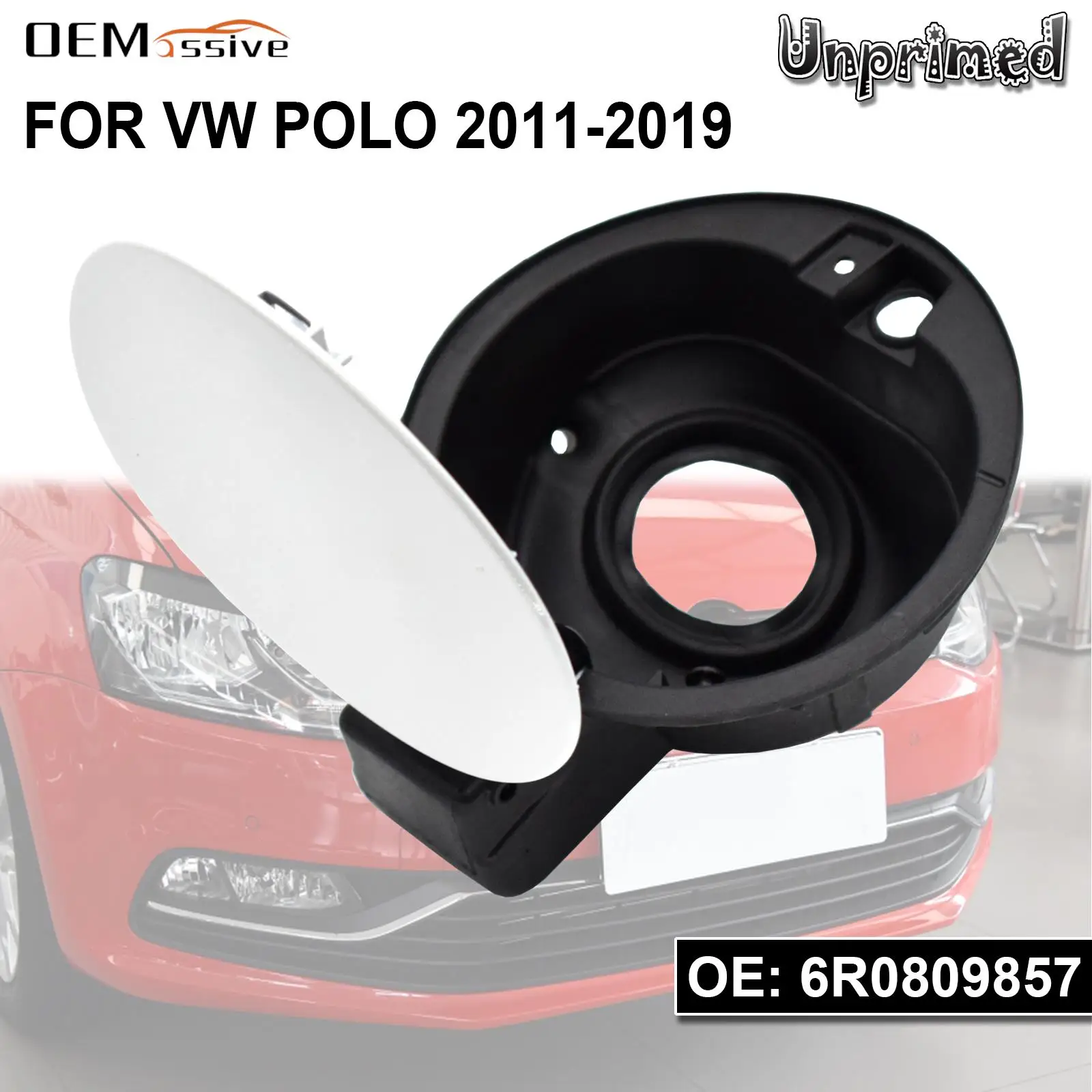 For VW Polo 11-19 Car Fuel Tank Lid Filter Filler Petrol Diesel Door Cover 6R0809857 Unprimed Flap Cap Styling 2015 14 15 16