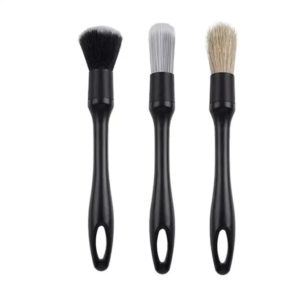 

3PCS Plastic Car Detail Brush Suitable For Air Conditioning Outlet Instrument Panel Door Hub Tire Cleaning Maintenance Tool