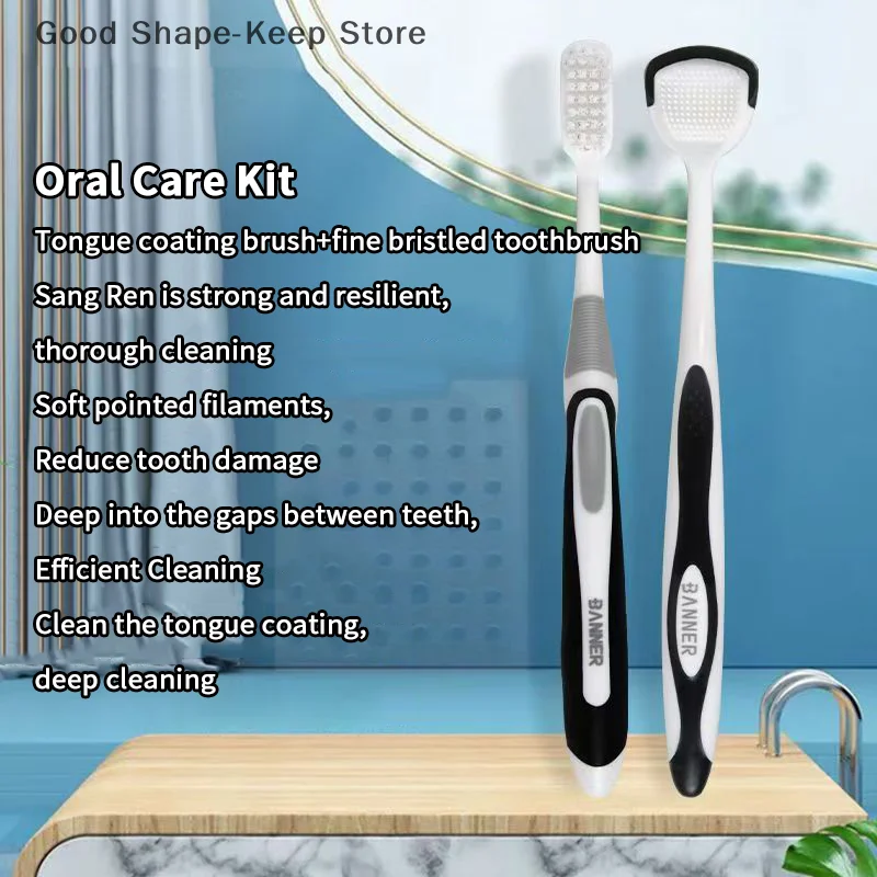 

Dual-Use Tongue Scraper And Cleaner Reusable Oral Health Brush for Fresh Breath Hygiene Dental Care Toothbrush