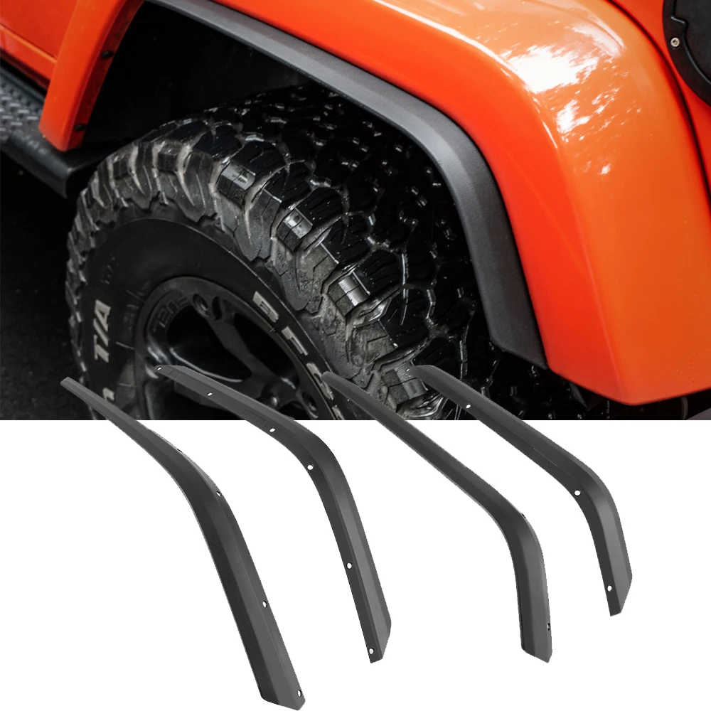 

Front & Rear Fender Liner Fender Trim Extension Protector For Jeep Wrangler JK JKU 2007-2018 Off Road Wheel Flares Liner