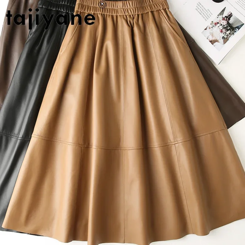 

Genuine Leather Black Skirts Women 2022 Spring New Sheepskin Leather Skirt Women's Pure Leather Pleated Skirt Tide Women Cloth