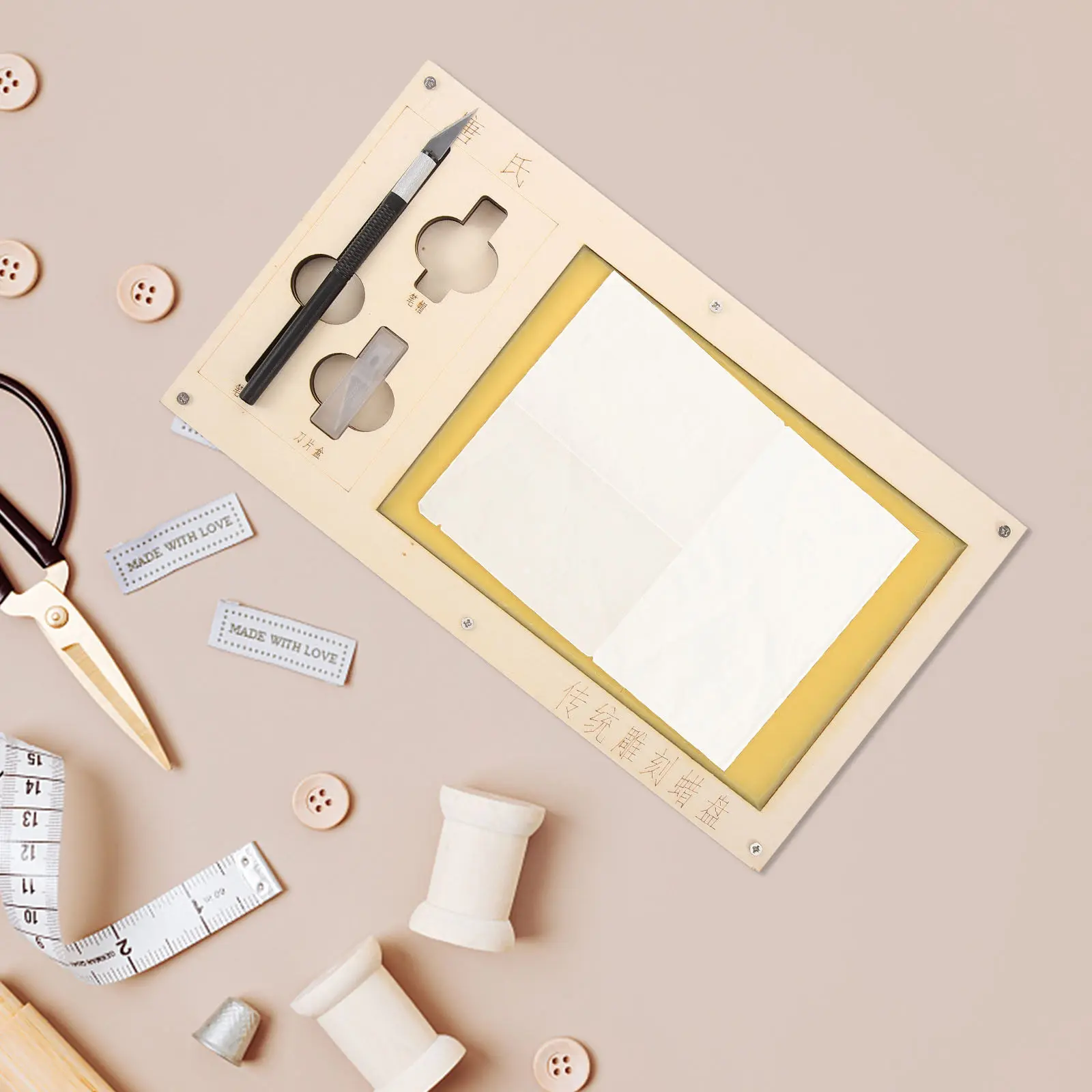 wood-carving-wax-plate-for-paper-cutting-precision-craft-cutting-board-traditional-engraving-tray-diy-art-design-tool-craft