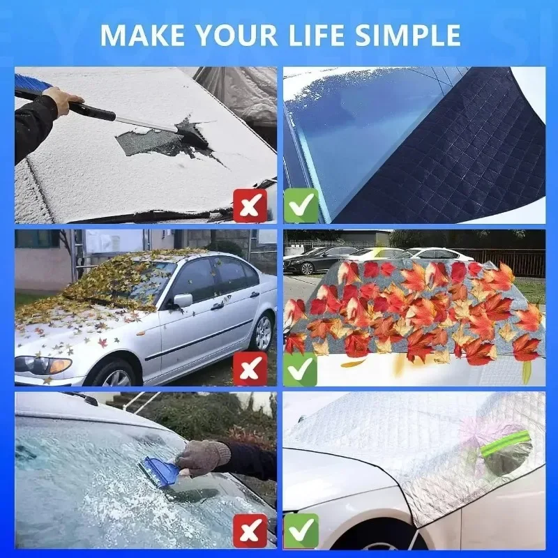 

Car Windshield Ice & Snow Cover - Winter Frost Guard, Fits Most Cars, SUVs, Trucks & Vans