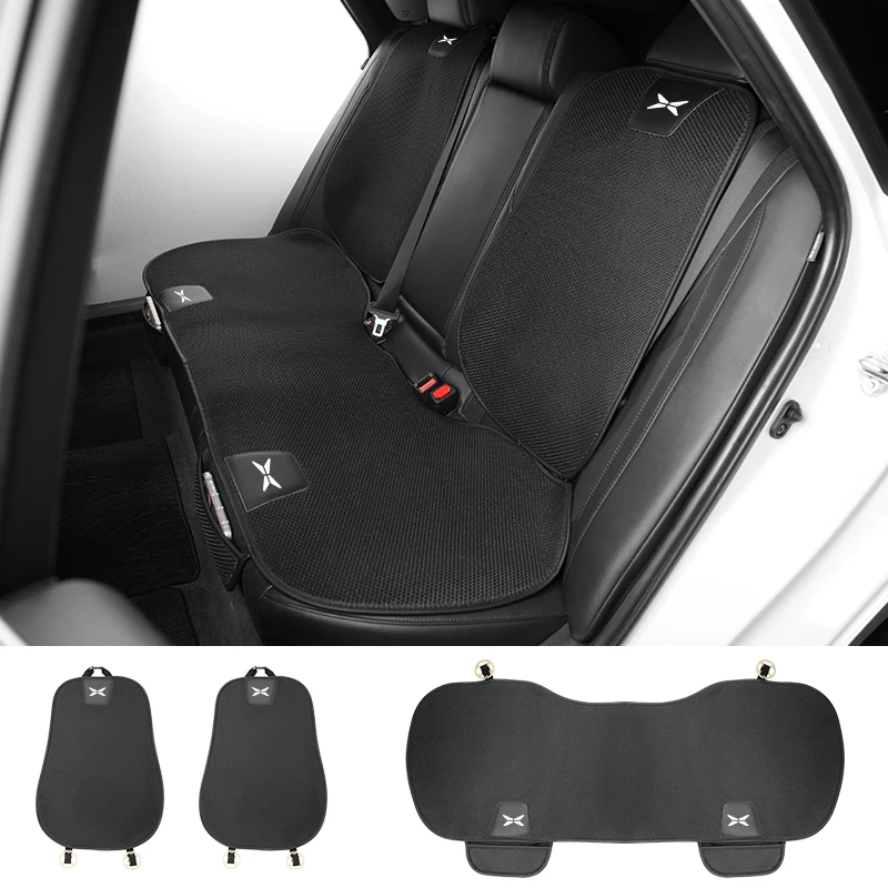 Image of Auto-Sitzkissen aus Eisseide, atmungsaktiver Rückenlehnen-Schutzbezug für Xpeng P7 G3 G3i G9 P5 X2 N5 F30 H93 Beta 2019 2020 20