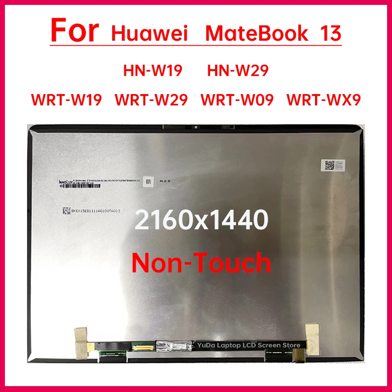 Layar LCD Laptop 13 "untuk Huawei matebook 13 WRT-W19 WRT-W29 W09 WRT-WX9 HN-W19 tampilan HN-W29 rakitan Digiziter