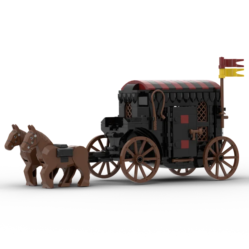 Moc Creative Expert Building Blocks Medieval Model Lion Knight\'s Carriage Bricks DlY Assembly Construction Toys For Kids Gifts