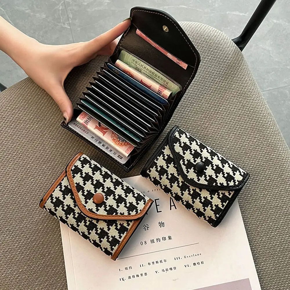 Bus Card Case Small Purse Wallets Men Coin Purse Grid Korean Card Holder Lattice Purse Wallets Women Money Bag Plaid Coin Purse