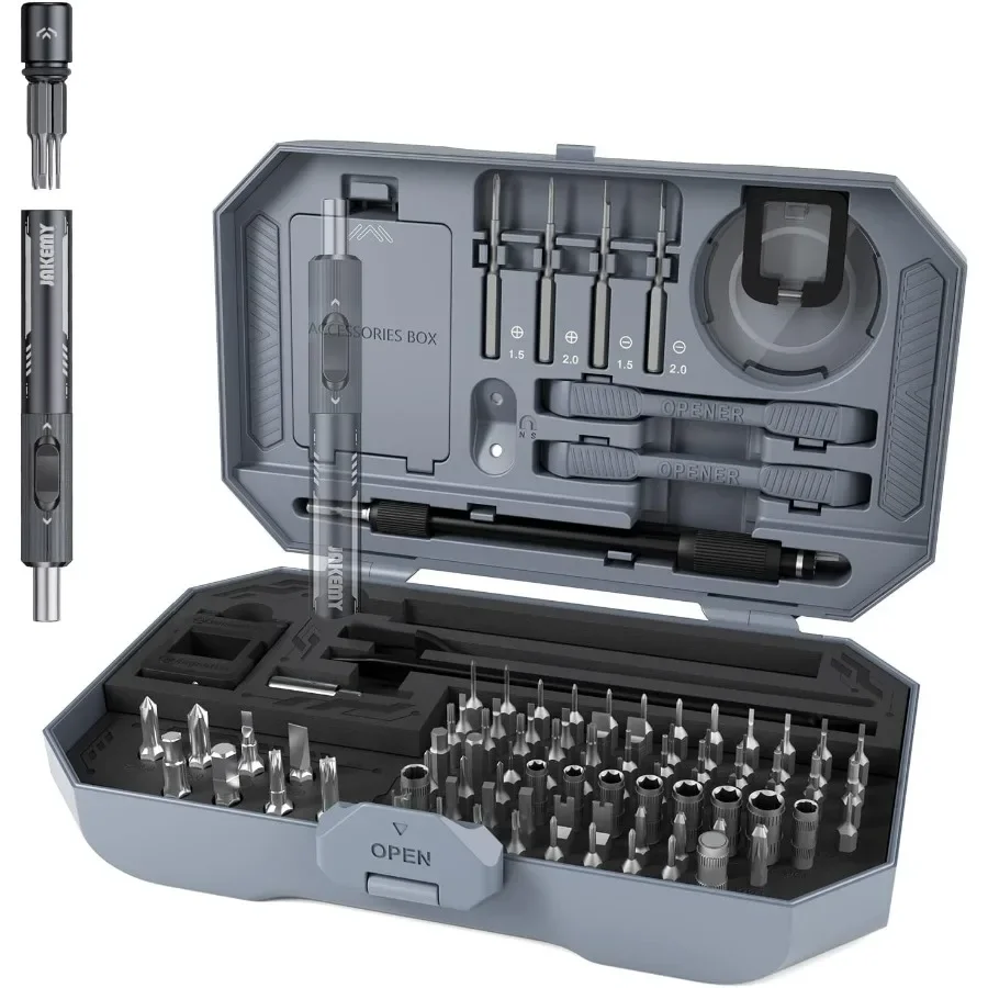 

Portable Ratcheting Screwdriver Kit with 90 Magnetic Bits and Opening Pry Tool for Laptop Repair Computer Maintenance MacBook A