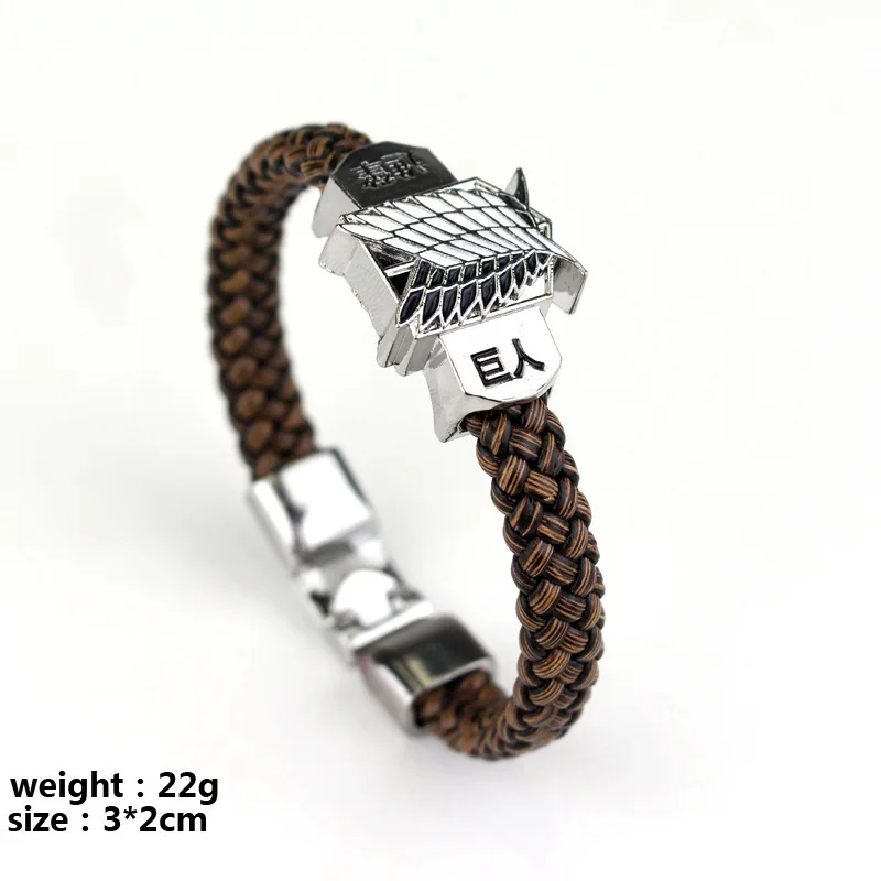 Anime Attack on Titan Leather Bracelet Wings of Liberty Wristband Leather Belt Buckle Bracelets For Women Men Trinket Gift