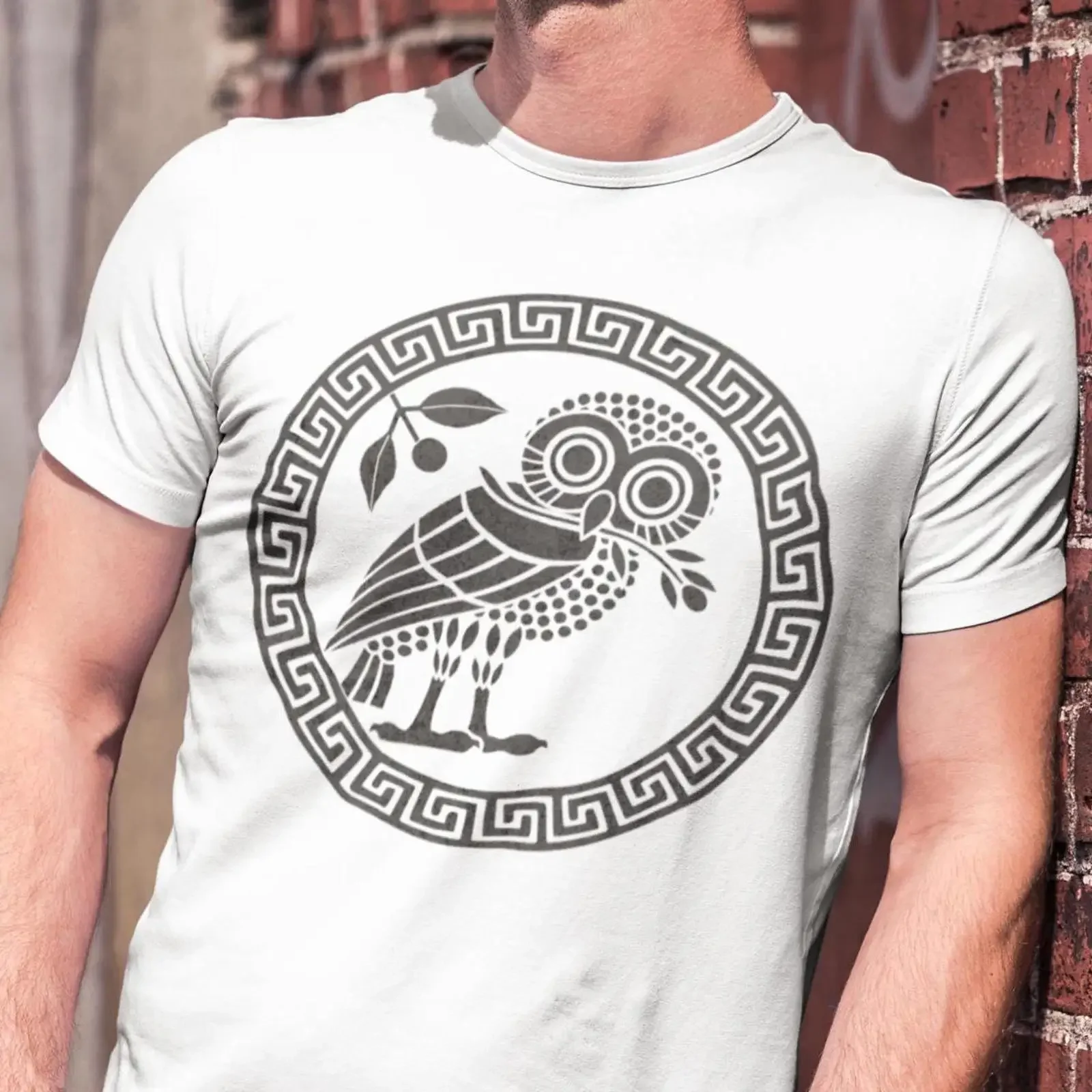 Ancient Athens Owl Symbol of Athena T Shirt vintage Washed homme Unisex streetwear fashion graphic Top For Everyday Wear