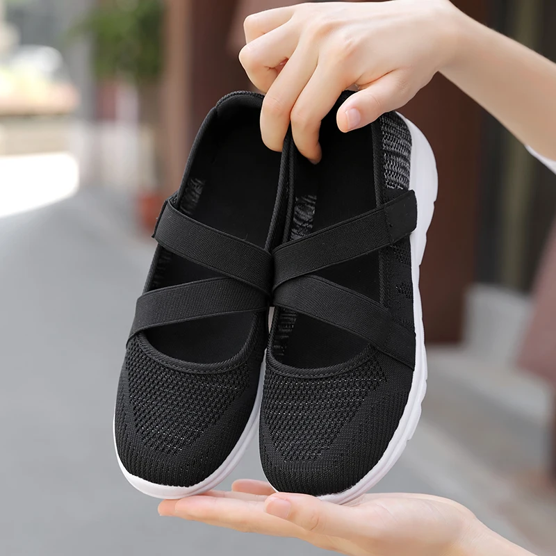 Women Casual Tennis Sports Lightweight Summer Mesh Flat Bottom Comfortable Hiking Breathable Vulcanized Shoes Female Sneakers