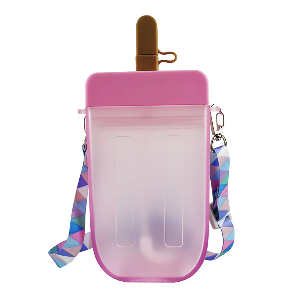 

Strap Water Cup Bottles for Kids School Portable Beverage Cute Popsicle-shaped