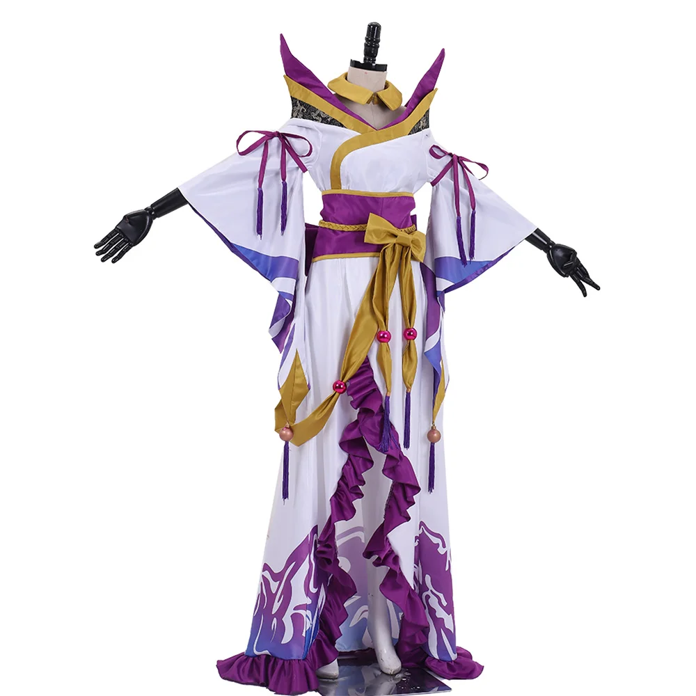 Game LOL Spirit Blossom Cassiopeia Du Couteau Cosplay Costume  Purple  Snake Dress Halloween Party Outfit
