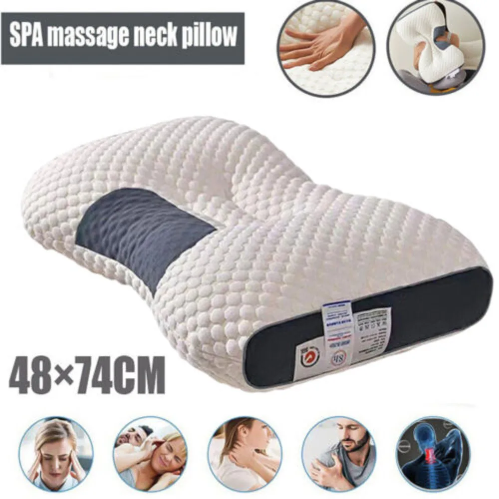 Cervical Contour Memory Foam Pillow For Neck & Shoulder Pain Relief Side Sleeper