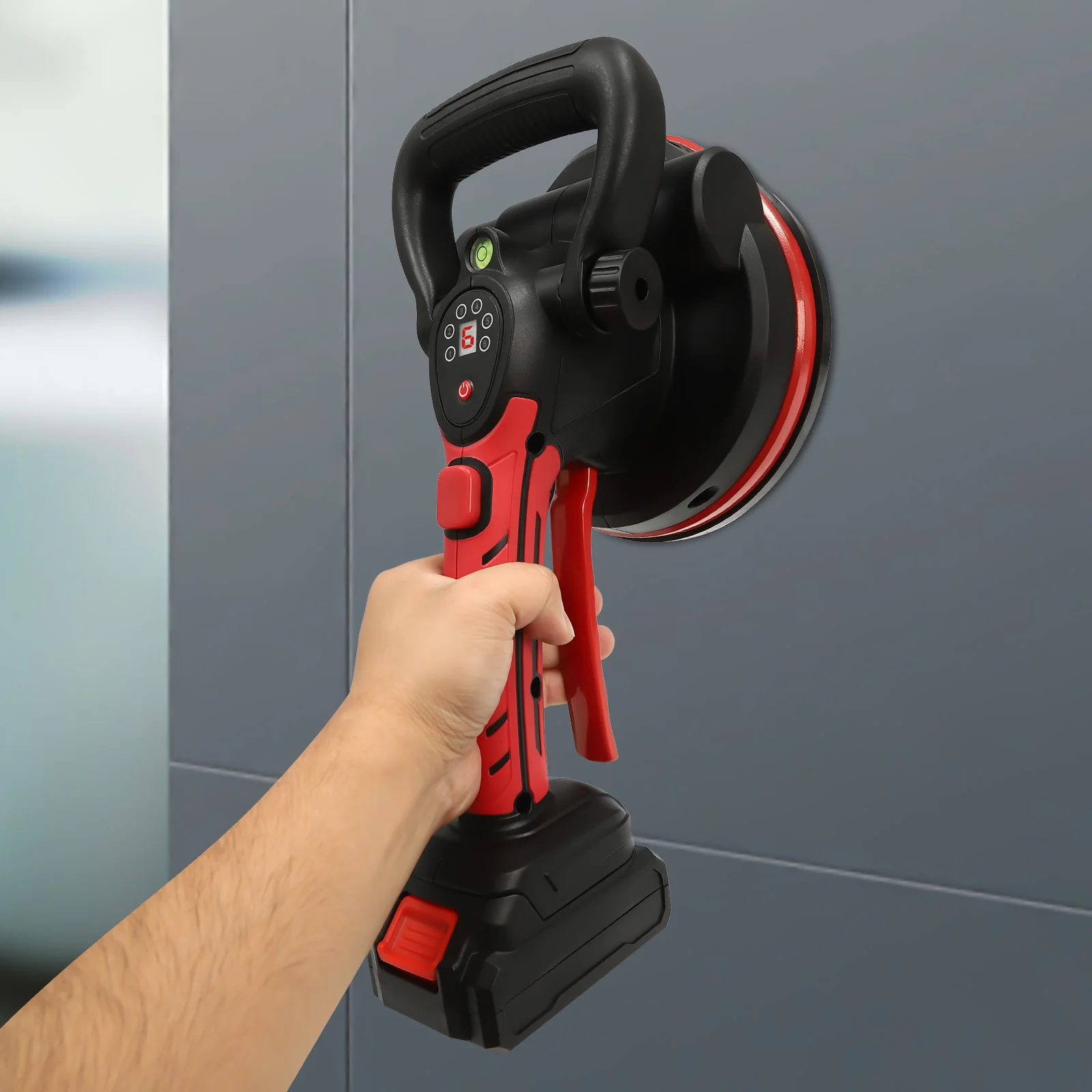 V11-1 85Wタイル振動ツール、LCDスクリーン付きハンドヘルドタイル敷設機、23000RPM、リチウム電池搭載、18cm吸盤付き