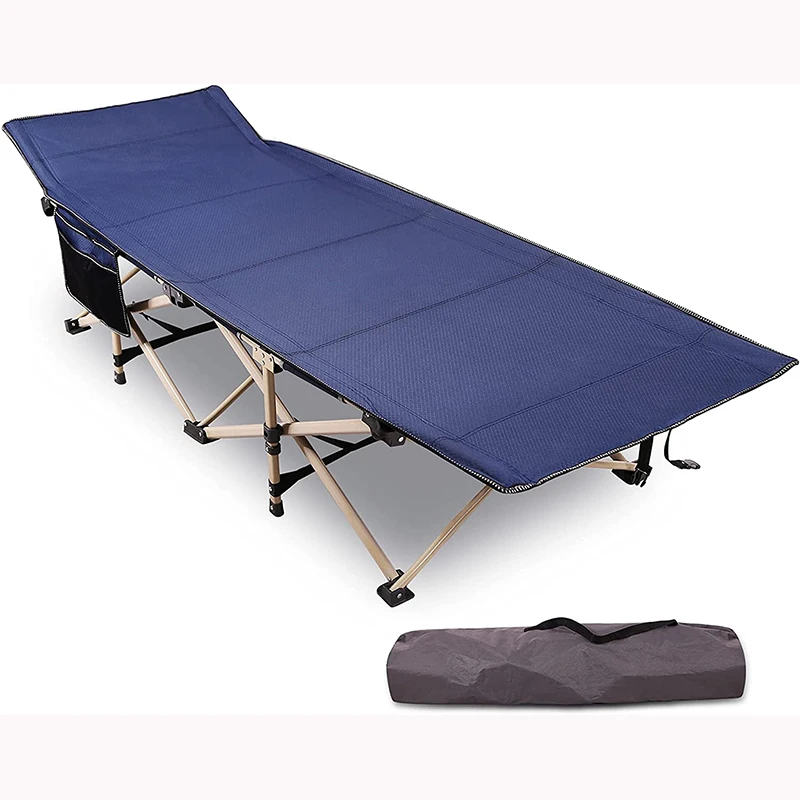 

The Outdoor Folding Camping Bed Adopts An Oval Structure With Thicker Legs