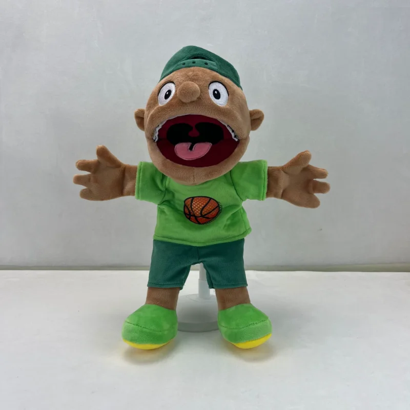 Anime jeffy amigos mão fantoche dos desenhos animados brinquedo plushie macio dos desenhos animados engraçado dedo fantoche para brithday festa