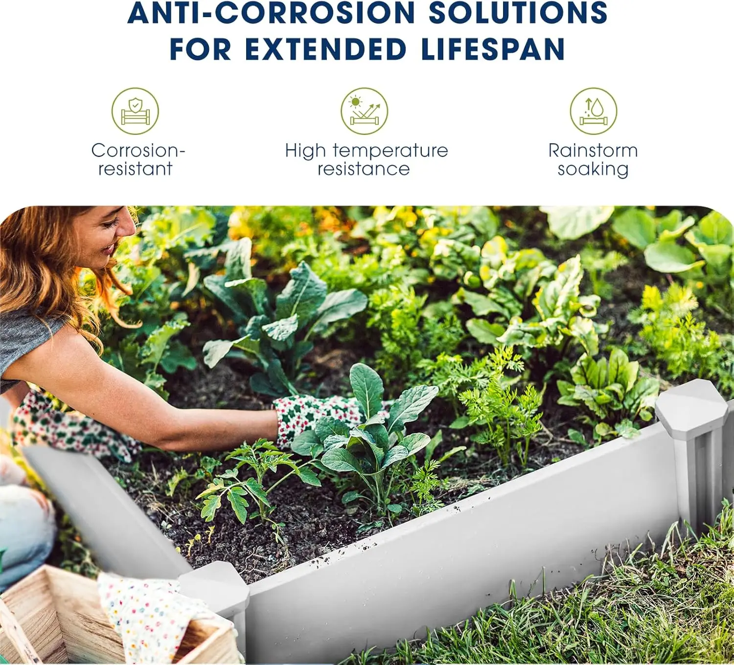 

Durable Vinyl Raised Garden Bed, 4x4x1ft Raised Bed for Gardening, Planter Box with Open Bottom, Raised Garden Bed Outdoor