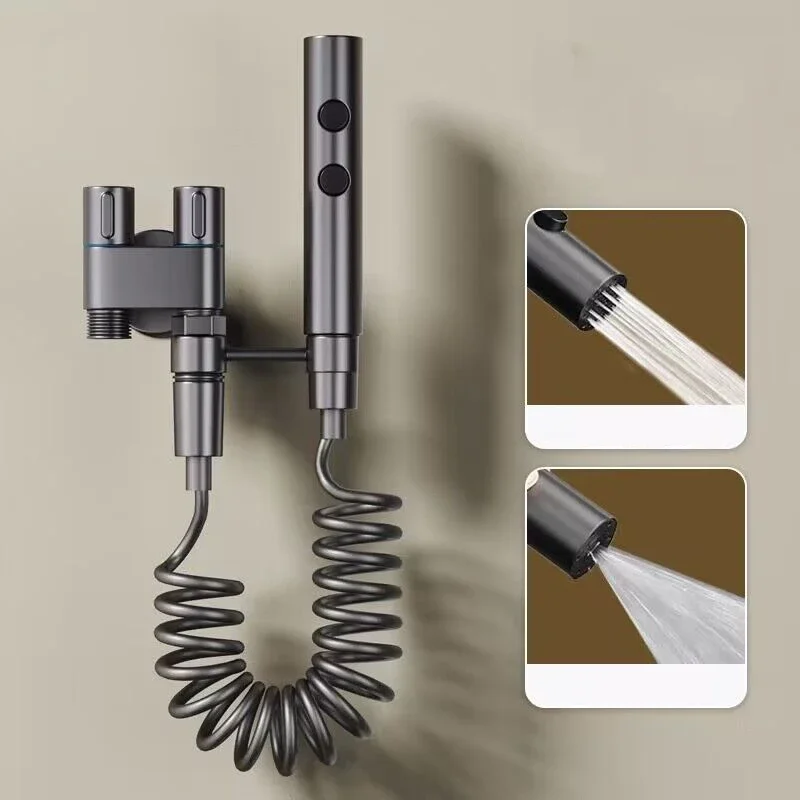 Hygienic Shower for Bathroom Toilet Bidet Shower Head Double Outlets Angle Valve Sets of Bathroom Accessories Bidet Toilet Seat