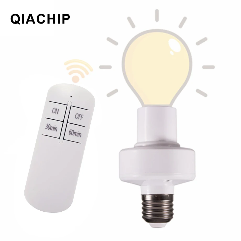 433Mhz E27 lamp holder wireless remote control with 60min 30min E27 110V / 220V power switch socket remote timing switch lights