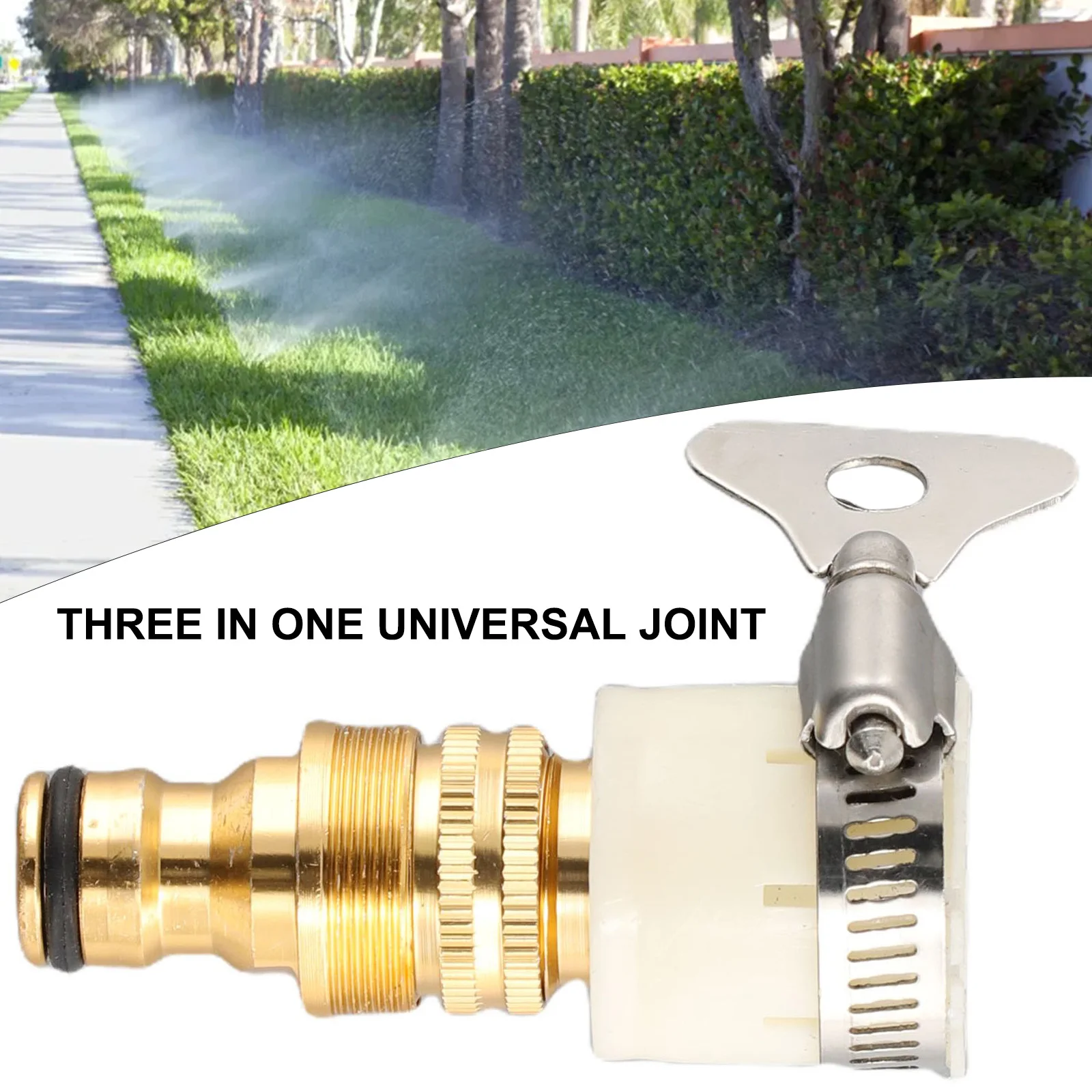 Brass Hose Tap Connector 15-23mm Mixer Tap Adapter Garden Water Pipe Adaptor Fitting Kitchen Faucet Adapter 3 In 1 Multi-purpose