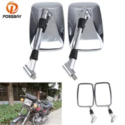 10mm Motorcycle Mirror Rear View Scooter Square For Harley Honda Suzuki Yamaha Cafe Racer Motorbike Mirrors honda grom msx125