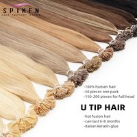 SPIKFN Fusion Keratin Bond Human Hair Extensions Capsule U Nail Tip 12\