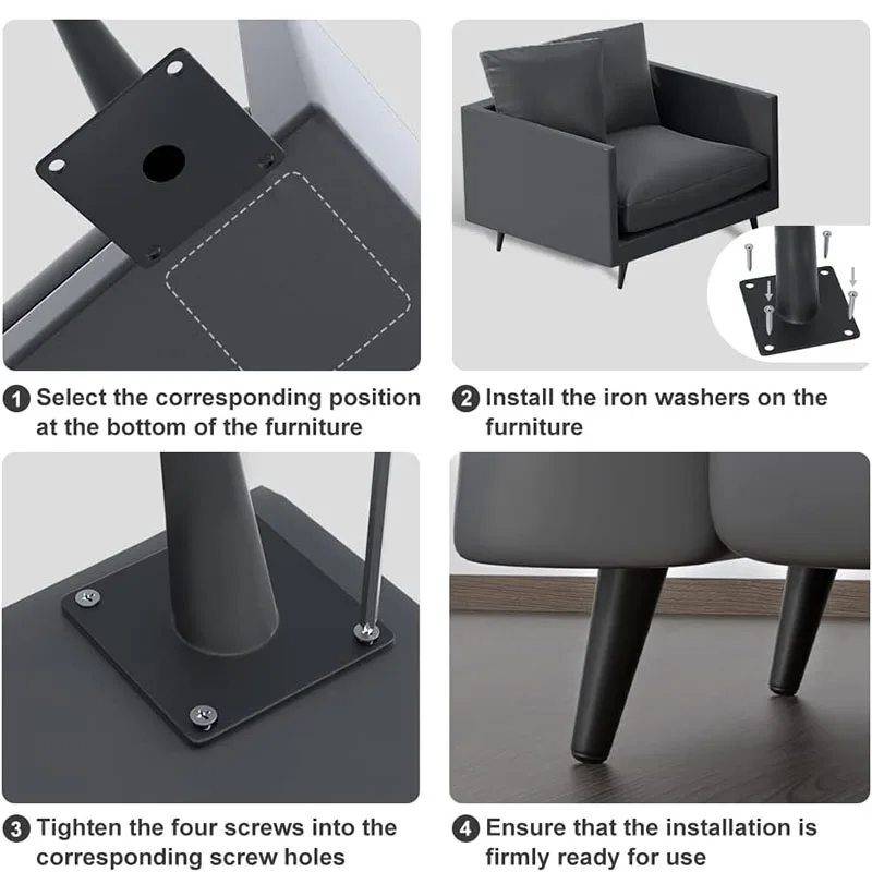 4 قطعة أقدام الأثاث ، 15 سنتيمتر أرجل معدنية مخروطية الشكل ماتي الأسود لخزانة أريكة الجدول كرسي خزانة الأريكة العثمانية المنزل DIY المشاريع