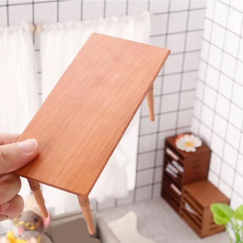 Y88D Nhà búp bê bằng gỗ Bàn ăn 1/12 Nội thất mô hình thu nhỏ cho màn hình nhà bán búp bê và phụ kiện thủ công