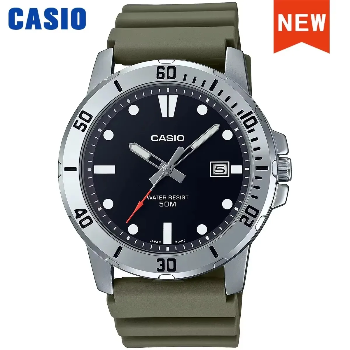 【希少】CASIO WW-34 water resist 50M Casio Men's 50M Rubber Digital Wristwatch, Black and Silver