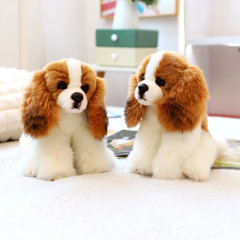 20cm Realistic Dog Puppy Stuffed Toys Lifelike King Charles Spaniel Dog Plush Doll Sleep Hug Pillow Birthday Gift