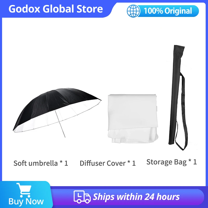 Godox 70 inch 178cm Black White Reflective Umbrella Studio Lighting Light Umbrella with Large Diffuser Cover