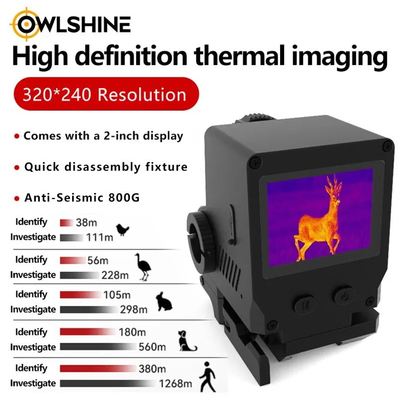 Obiettivo da 9,7 MILLIMETRI 19 MILLIMETRI Telecamera per immagini termiche a infrarossi 320*256 Zoom 8X Anti-sismico 800G con schermo Mirino con morsetto a coda di rondine