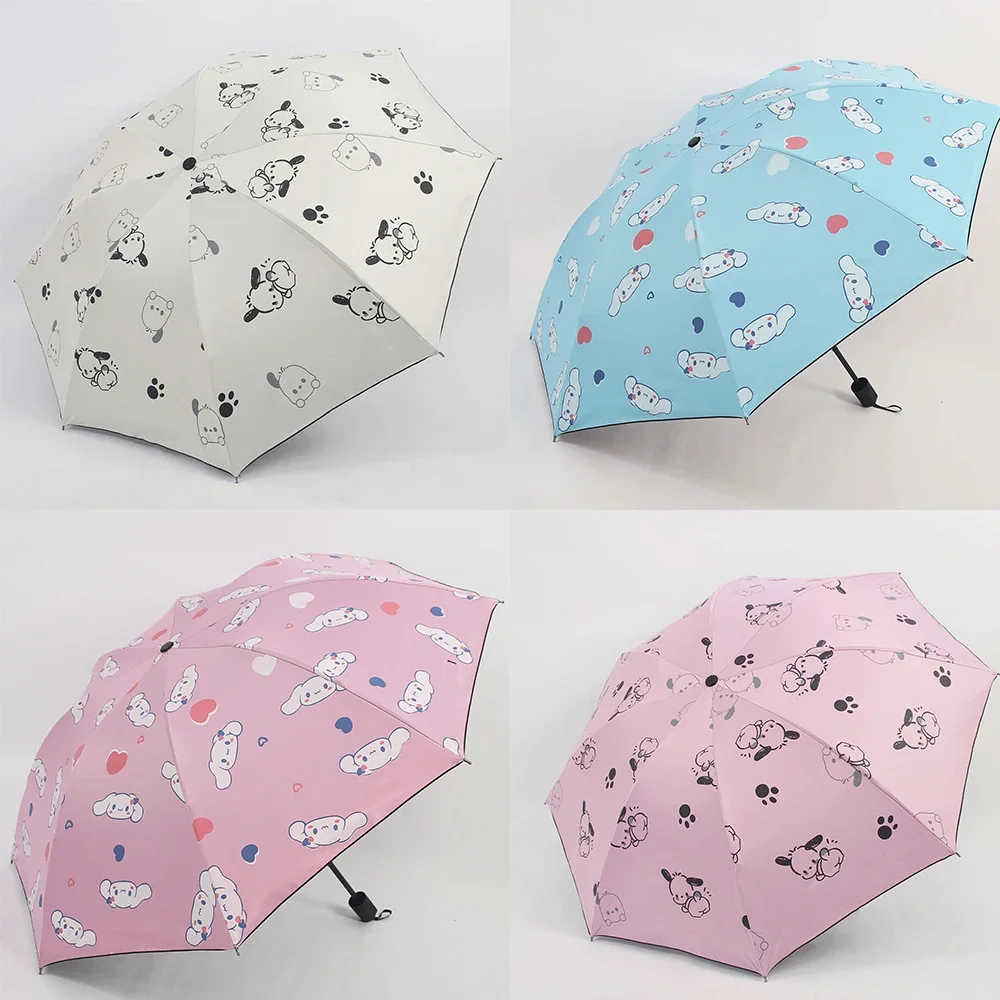 Kawaii Cute  Pochacco Sunshade Umbrella Cartoon Sun Protection Anti-UV Weather UmbrellaCute Sun Rain Dual Use Folding Umbrella