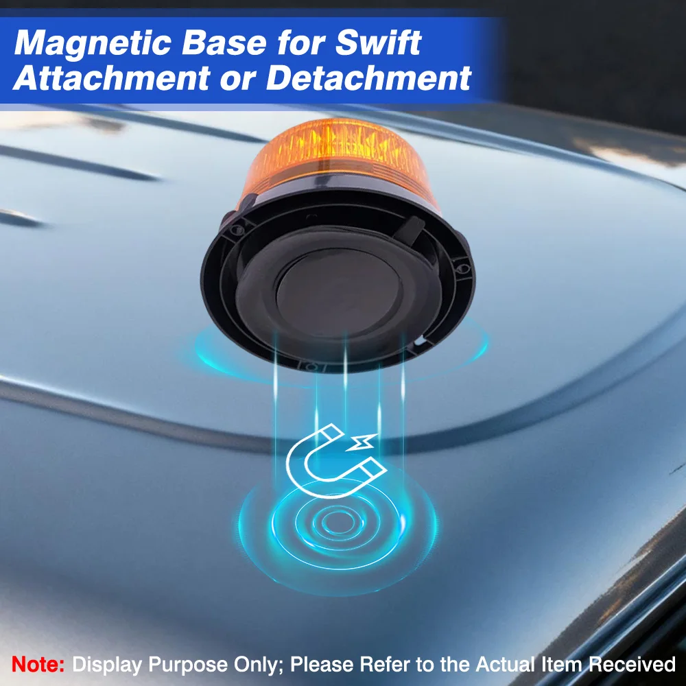 12V-80V 有線/デュアルボタンスイッチカーチャージャー 90 LED 警告ビーコンライト ストロボライト点滅ビーコン 磁気ベース付き