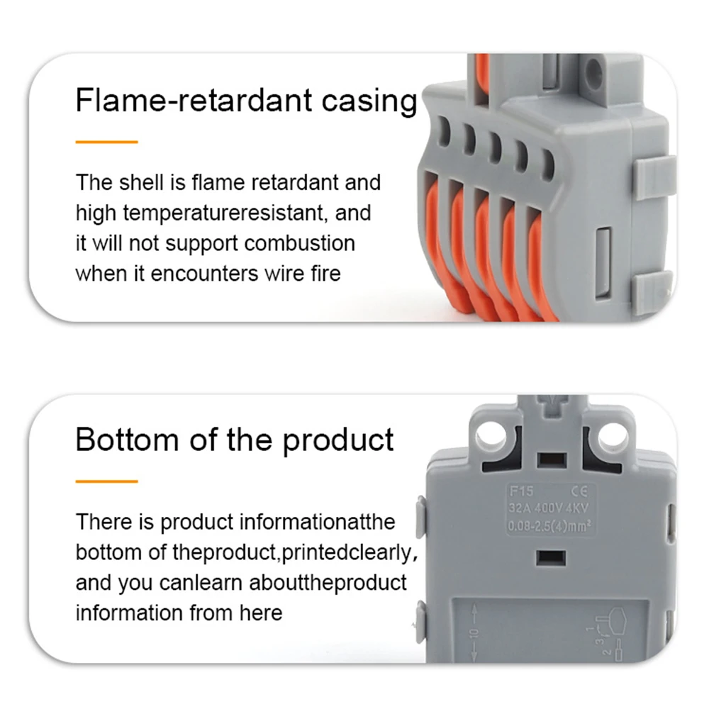 10/100PCS Electrical Cable Connector 1 in Multiple out Quick Wire Terminal Block 2/3/4/5Pin Push in Lever Connectors 0.08-4.0mm2 view 4