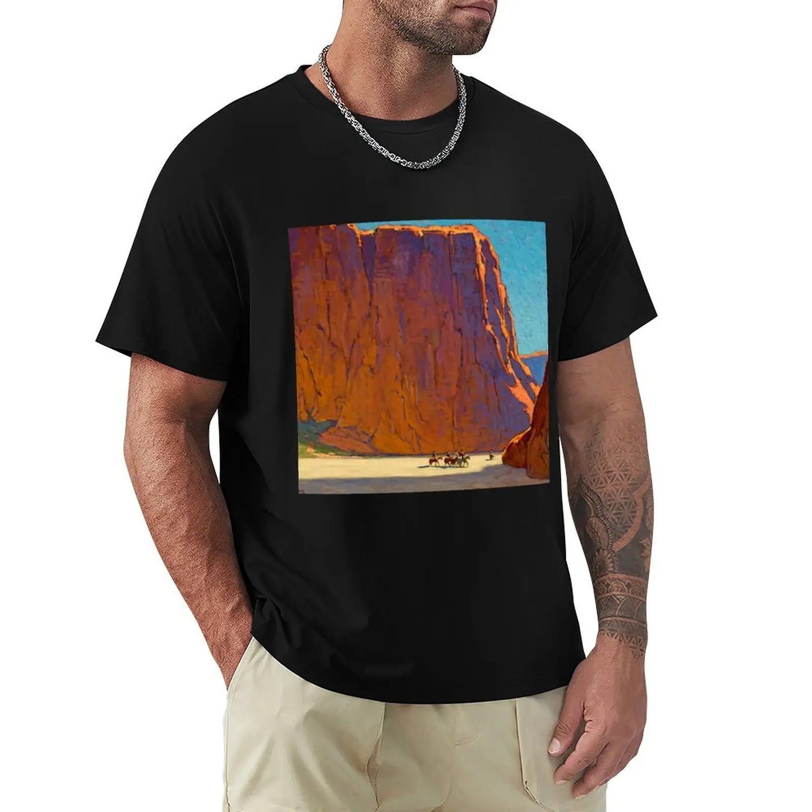 Camiseta deportiva informal y transpirable con estampado de “Sunset Canyon de Chelly” de Edgar Payne