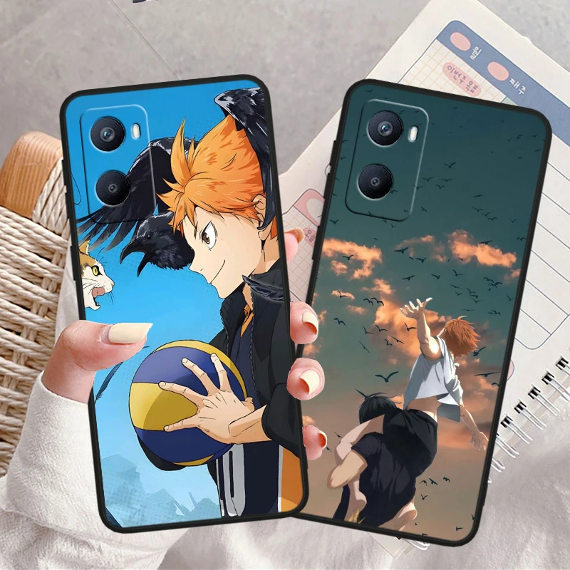 Haikyu Shoyo Hinata Comics Tpu Silicone For OPPO A98 A96 A94 A74 A72 A57S A55 A53S A15S A16K A5 Black Cover