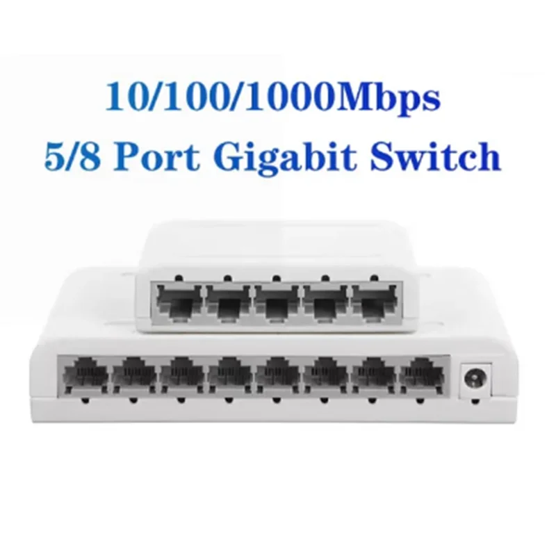 A41Z-Gigabit Data Switch، Network Hub، سطح المكتب Ethernet Splitter، التوصيل والتشغيل منافذ محمية بدون مروحة هادئة صغيرة محمولة