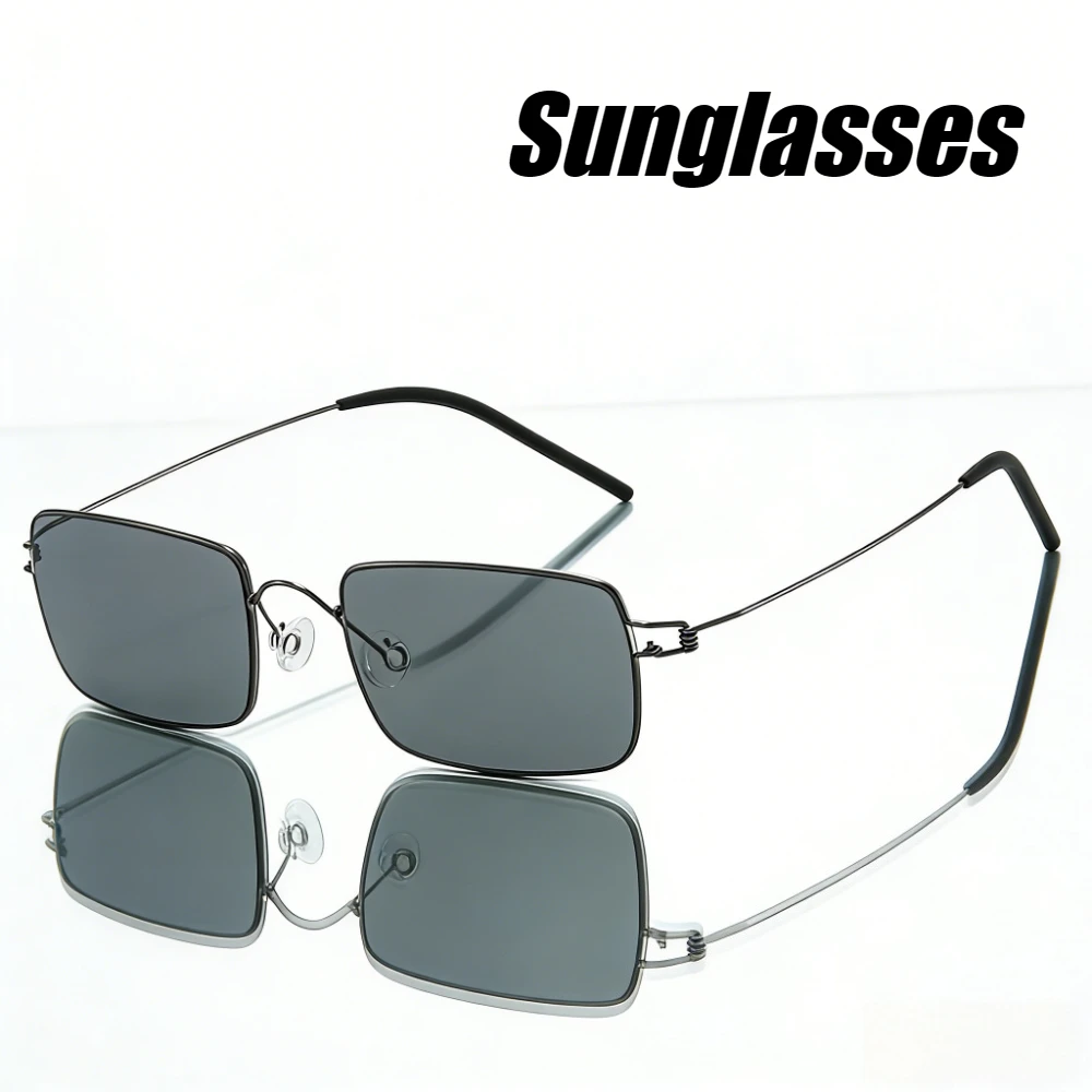 

Fashionable Ultra-Light Square-Frame Unisex Sunglasses Metal-Frame Sun-Blocking Retro Driving Sunglasses Outdoor Travel Eyewear