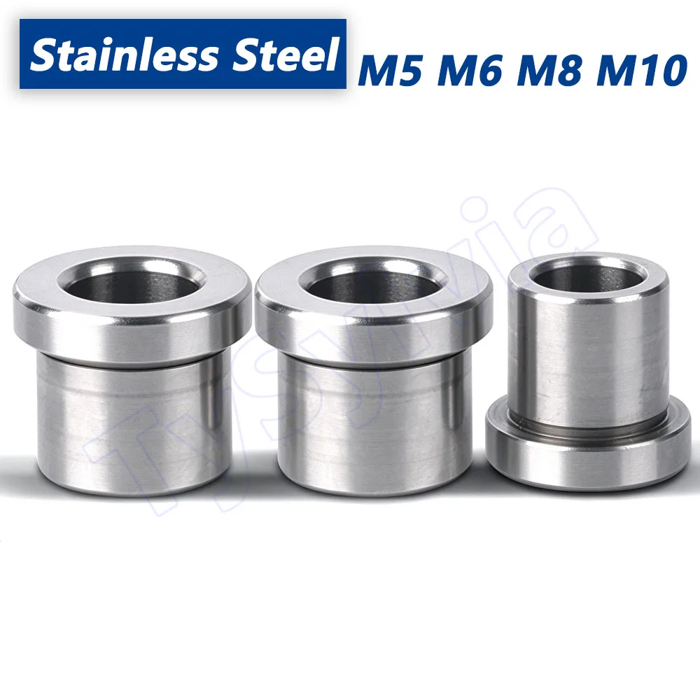 2PCS Flanged Linear Bushing Washer, Unthreaded Guide Sleeve Bore 5-10mm, Stainless Steel Bearing Bush Spacer for 3D Printer CNC