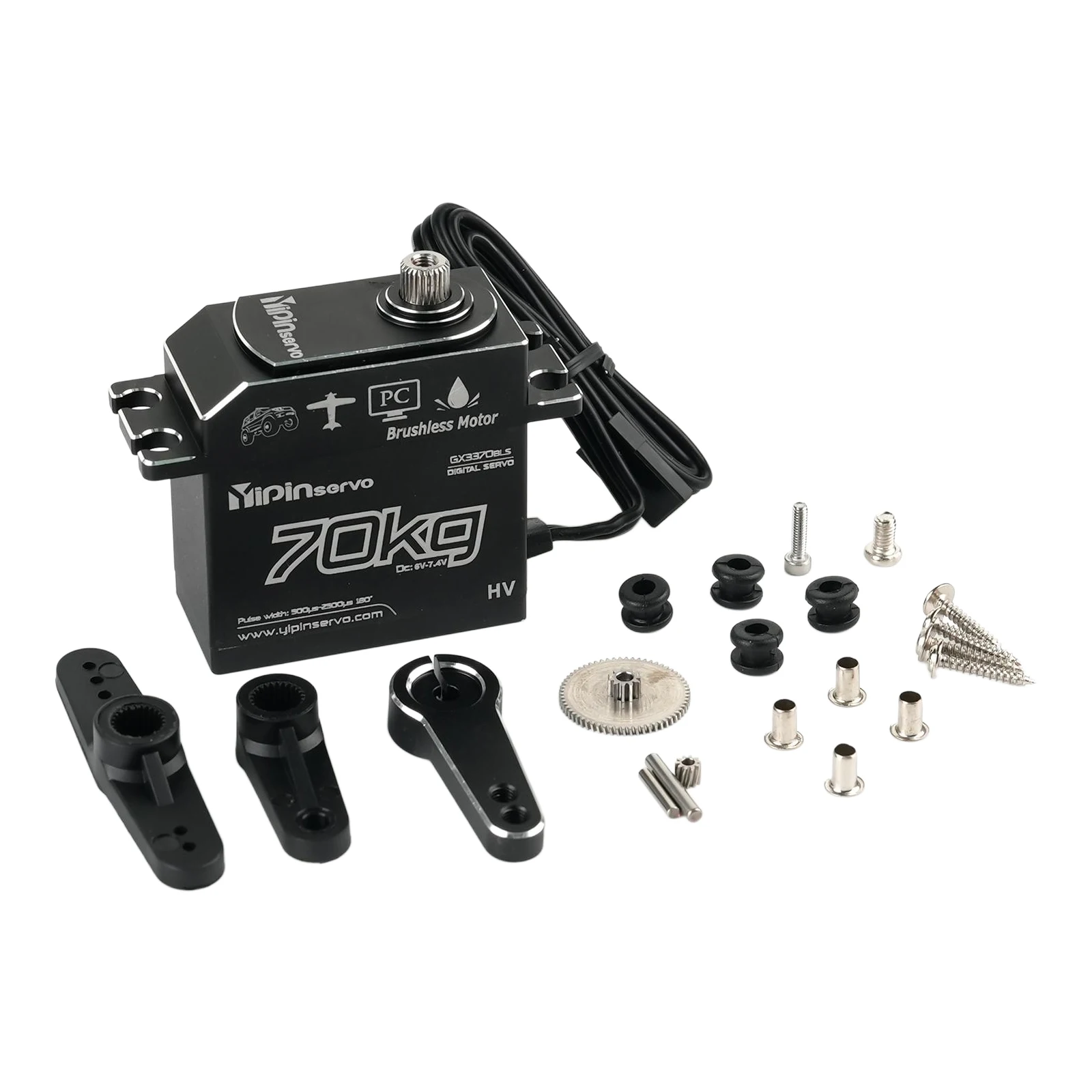 70kg de alto torque digital gx3370bls servos motor sem escova 180/270/360/357 graus 6-7.4v ip67 servos brinquedos peças para carro robô rc
