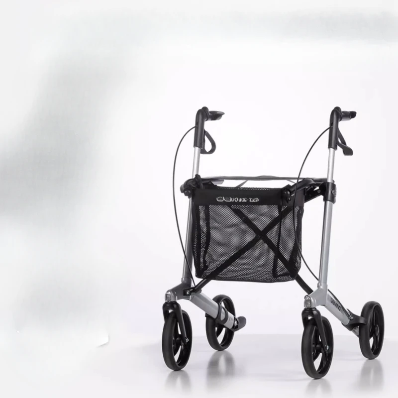 

Elderly walker four-wheeled elderly trolley auxiliary row folding light walking aid