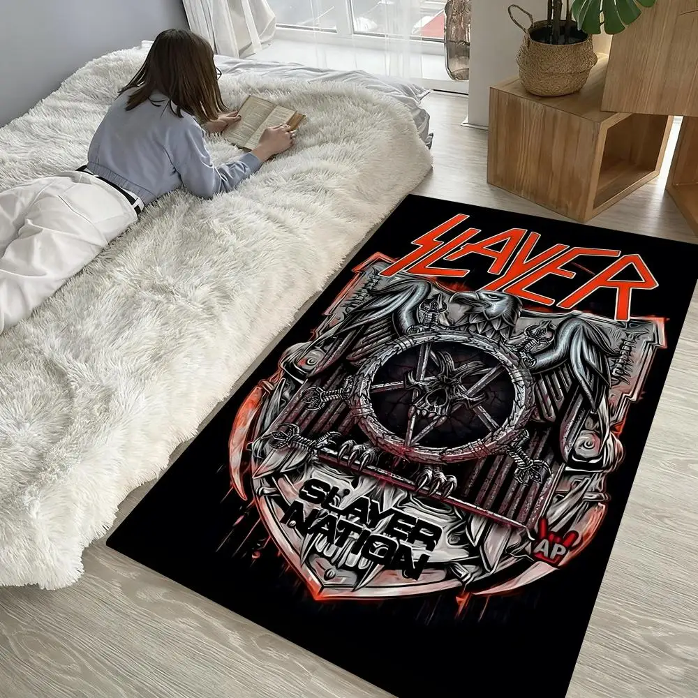 

S-Slayers cool Rock Band Floor Mat Soft Thickened Non-Slip Door Mat for Living Room Home Decor Flannel Rugs