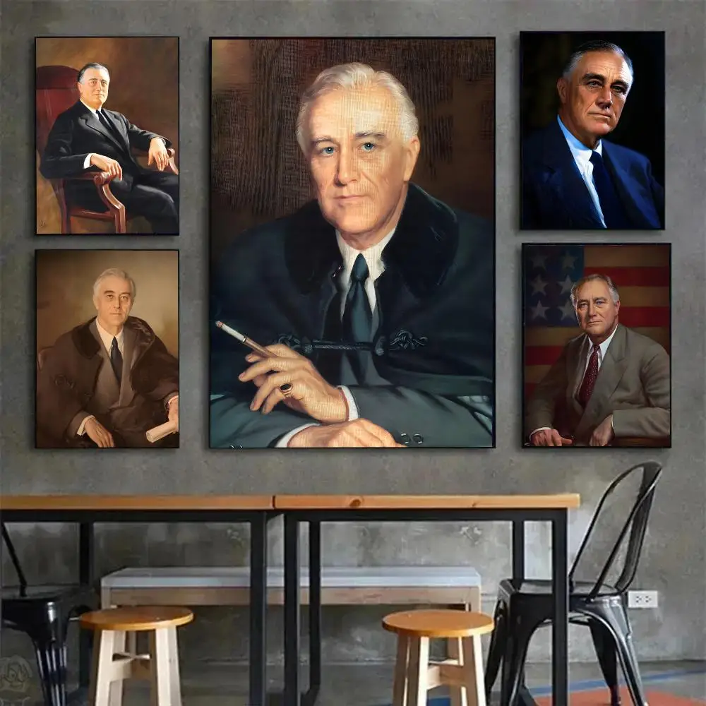Historic Figure F-Franklin Delano Roosevelt Poster Painting Wall Art Mural for Living Room Home Decor and Gifts