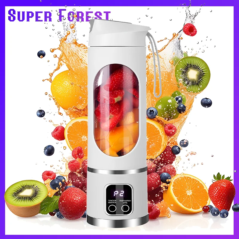 Draagbare 10-blads ijsvergruizer met 3 standen, USB oplaadbaar, geschikt voor smoothies/lood, capaciteit 450 ml