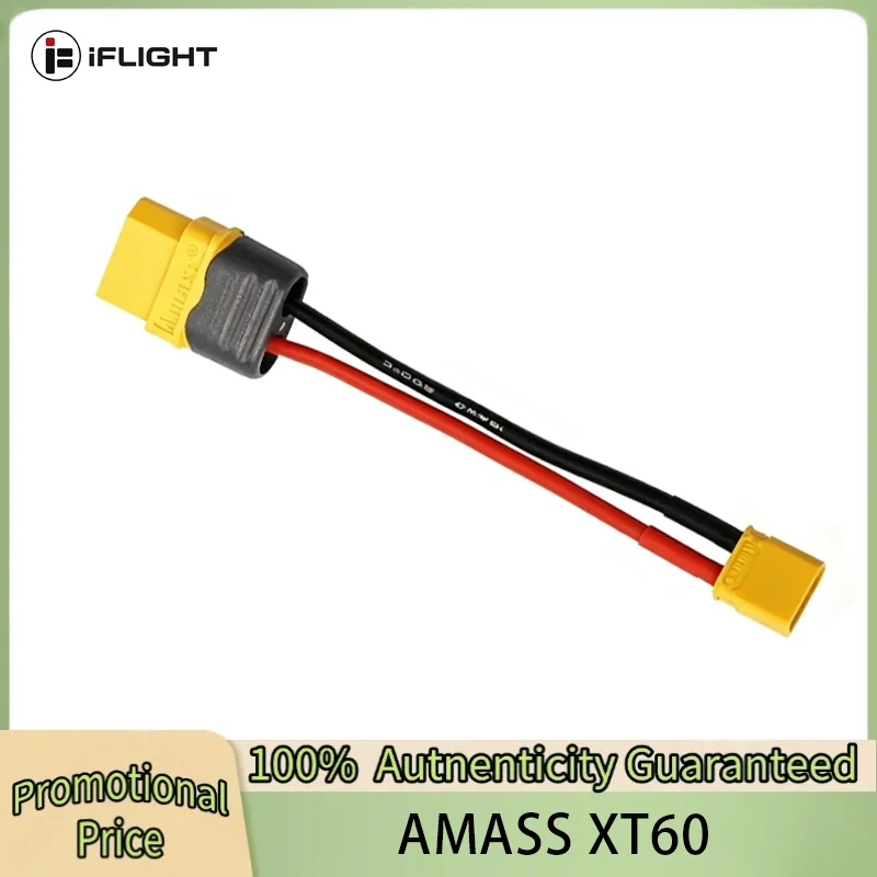 4PCS AMASS XT30 Male to XT60 Female Plug Connector Adapter with 100mm 16AWG Silicone Wire for RC Lipo Battery RC Drone Car Boat