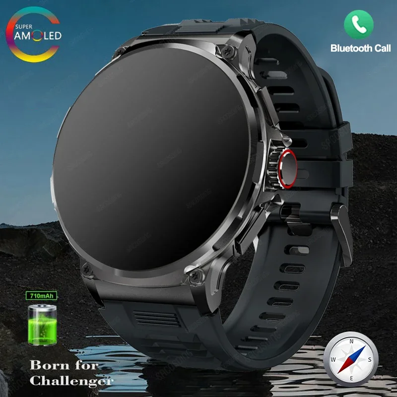 

For Huawei Xiaomi 1.85"ultra HD Bluetooth Call Smart Watch Men GPS Track 710mAH Large Battery 400+Dial IP68Waterproof Smartwatch