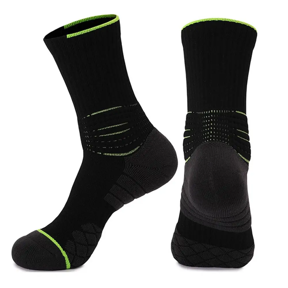 1Pairs الرجال النساء منشفة أسفل الجوارب الرياضية لكرة القدم كرة السلة البيسبول الرجبي كرة القدم الجري التنس عدم الانزلاق