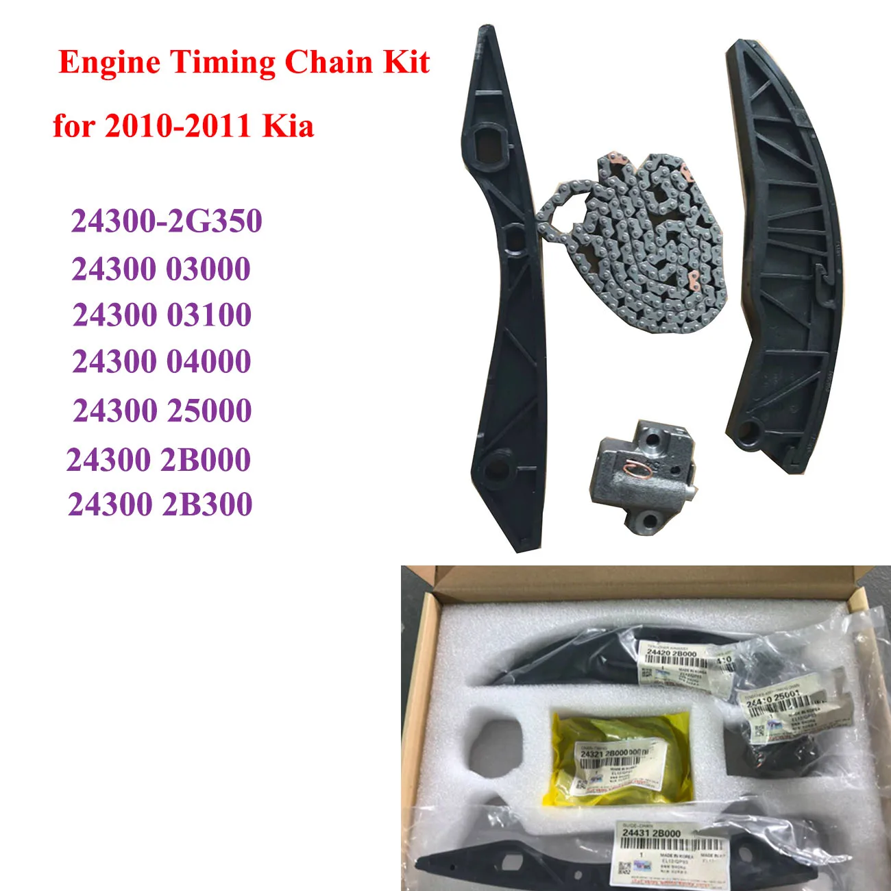 

Engine Timing Chain Kit For 2010-2011 Kia Soul 1.6L 243212B000 Hyundai Accent